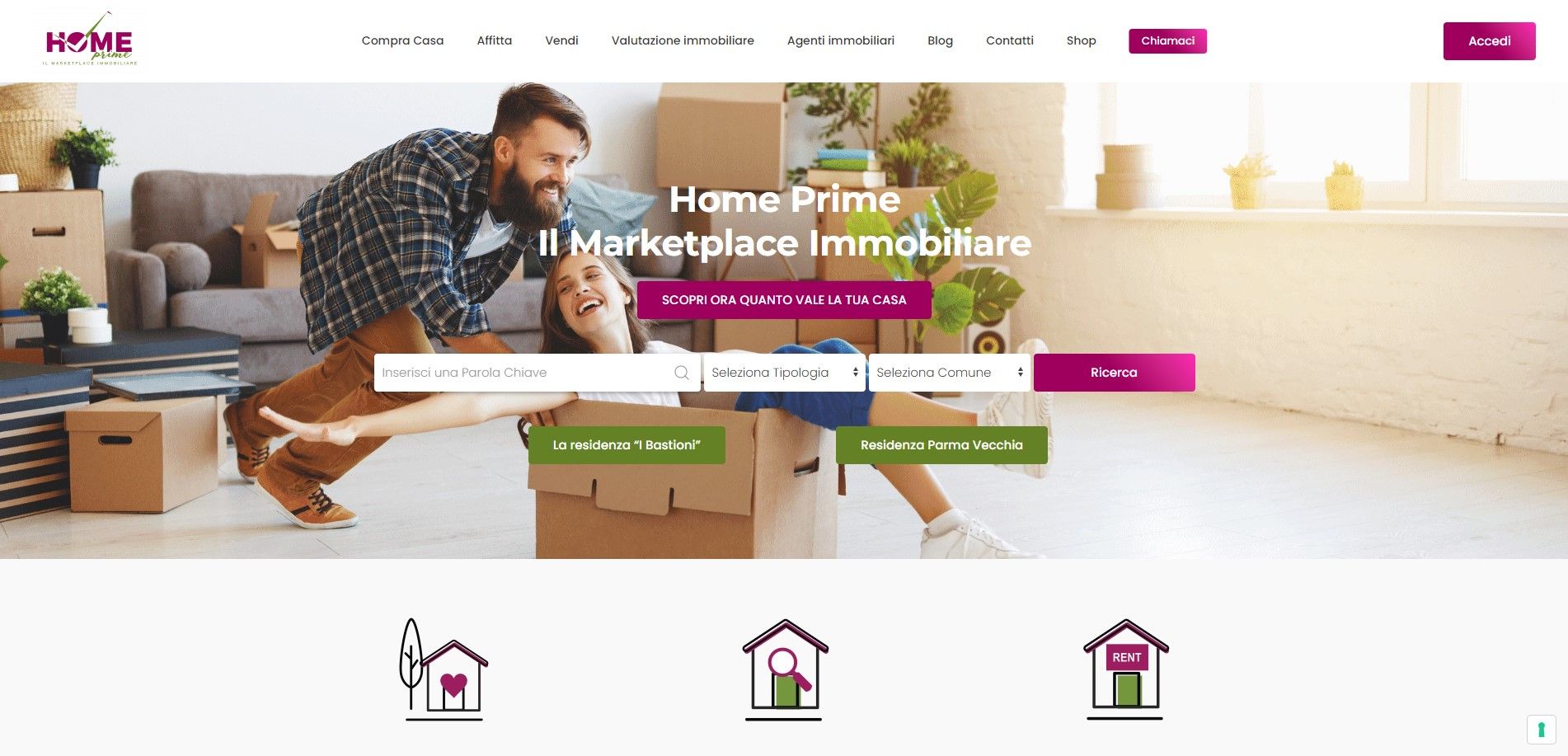 Home prime sito Web